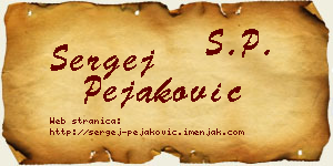 Sergej Pejaković vizit kartica